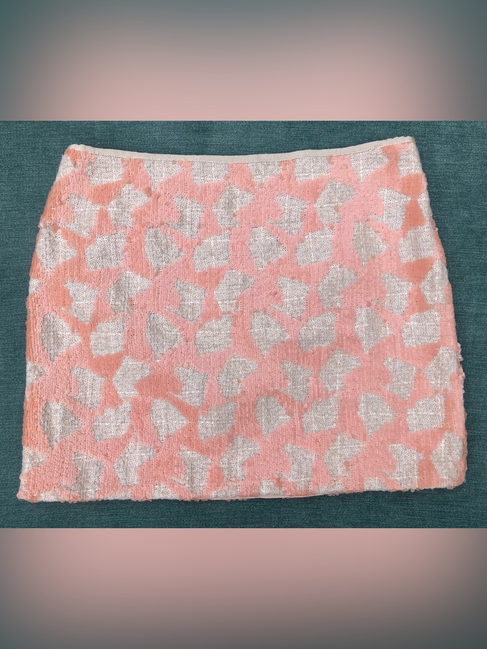 Banana Republic Peach and Cream Sequin Mini Skirt